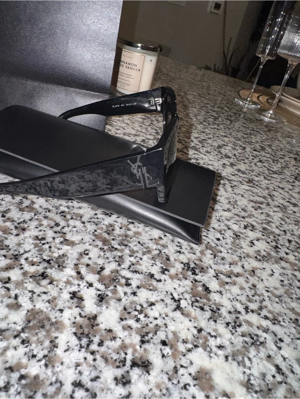 Saint Laurent Black SLM19 Wayfarer Sunglasses - Picture 6 of 9